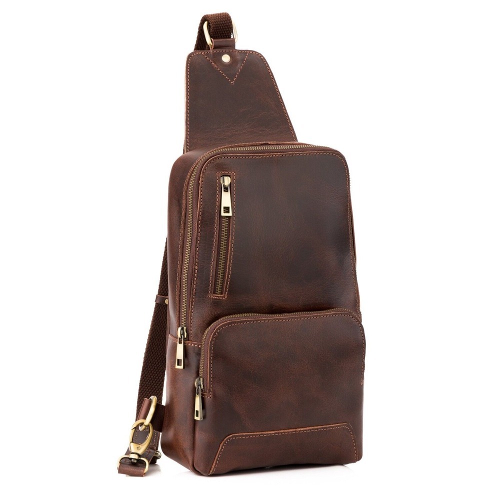 Daily vintage buffalo leather sling bag Livinson Leather Goods Shoulder Bag